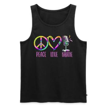 Karaoke Singer Retro Tie Dye Peace - Männer Premium Bio Tank Top - Schwarz - Vorne - Michal (187cm)