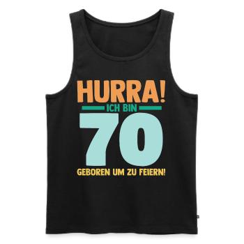 Siebzig 70 Jahre Siebzigster Geburtstag - Männer Premium Bio Tank Top - Schwarz - Vorne - AI Model Male 178 light (178cm)