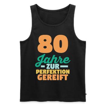 Achtzig Achtzigster 80 Jahre Geburtstag - Männer Premium Bio Tank Top - Schwarz - Vorne - AI Model Male 178 light (178cm)