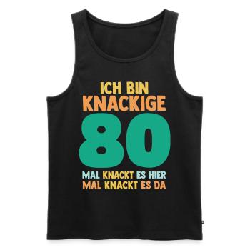 Achtzig 80 Jahre Achtzigster Geburtstag - Männer Premium Bio Tank Top - Schwarz - Vorne - AI Model Male 178 light (178cm)