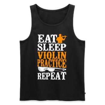 Violin Violinist Vintage Eat Sleep - Men's Premium Organic Tank Top - black - Front - Michal (187cm)