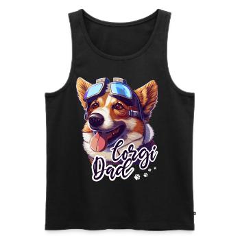 Corgi Dad Sci-Fi Futuristic Pembroke Welsh Corgi - Men's Premium Organic Tank Top - black - Front - AI Model Male 178 light (178cm)