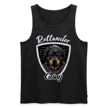 Rottweiler Gang Gangster Dog Lover Hip Hop - Débardeur bio Premium Homme - noir - Devant - Michal (187cm)