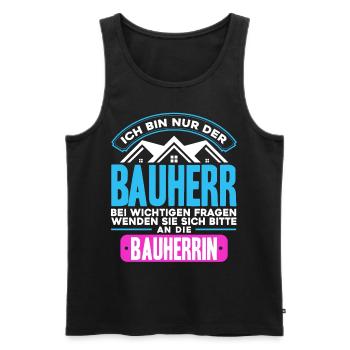 Ich Bin Nur der Bauherr - Männer Premium Bio Tank Top - Schwarz - Vorne - AI Model Male 178 light (178cm)