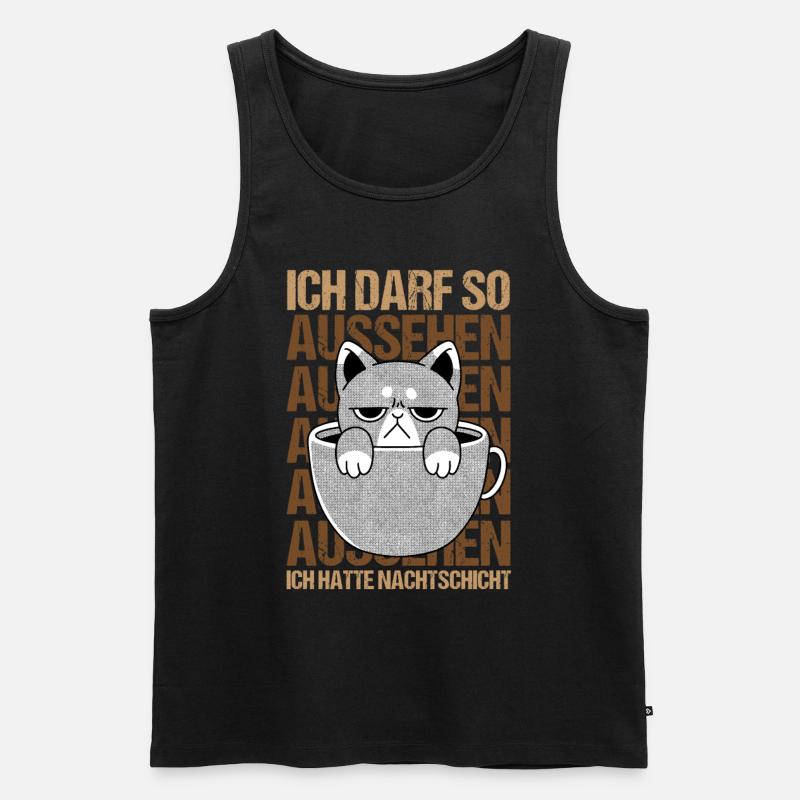 Ich hatte Nachtschicht - Männer Premium Bio Tank Top - Schwarz