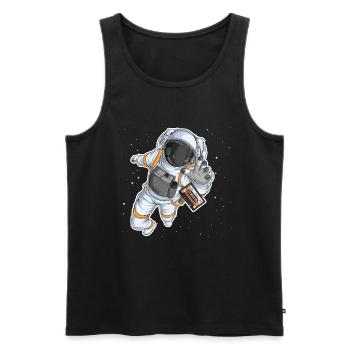 Astronaut Weltraum Mix Kassette Retro Vintage - Männer Premium Bio Tank Top - Schwarz - Vorne - Michal (187cm)