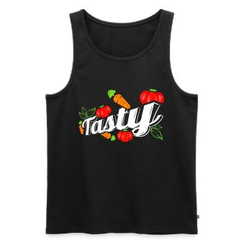 Vegetables Are Tasty - Vegetarians And Vegan - Männer Premium Bio Tank Top - Schwarz - Vorne - AI Model Male 178 light (178cm)