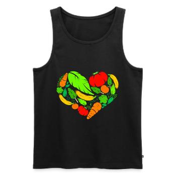 Healthy Veggie Heart For Vegetarian And Vegan - Men's Premium Organic Tank Top - black - Front - AI Model Male 178 light (178cm)