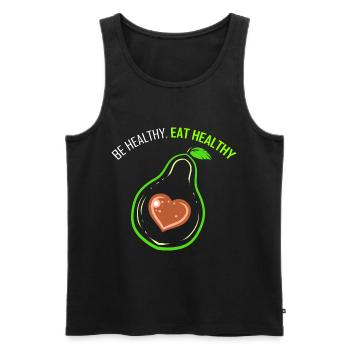 Be Healthy And Eat Healthy - Avocado Heart - Go - Men's Premium Organic Tank Top - black - Front - AI Model Male 178 light (178cm)