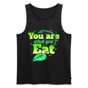 You Are What You Eat, Veggies Vegetarians Go Vegan - Men's Premium Organic Tank Top - black - Front - Michal (187cm)