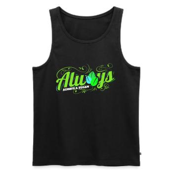 Always A Vegan - Vegetarian And Vegan - Männer Premium Bio Tank Top - Schwarz - Vorne - AI Model Male 178 light (178cm)