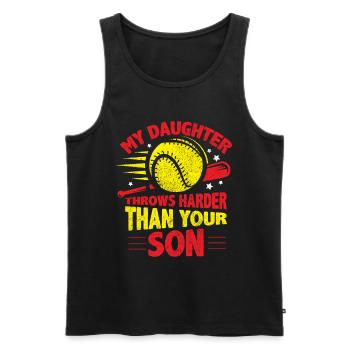 Ma fille lance le baseball plus fort que votre fils - Débardeur bio Premium Homme - noir - Devant - AI Model Male 178 light (178cm)