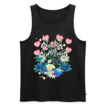 Nature Spring Flowers Lily of the Valley Hearts Fantasy - Men's Premium Organic Tank Top - black - Front - AI Model Male 178 light (178cm)