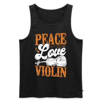 Violon Violoniste Fille Vintage - Débardeur bio Premium Homme - noir - Devant - Michal (187cm)