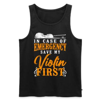 Violin Violinist Vintage In Case - Männer Premium Bio Tank Top - Schwarz - Vorne - AI Model Male 178 light (178cm)