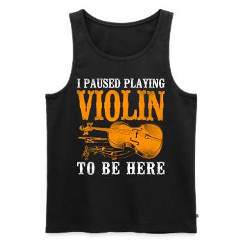 Violin Violinist Vintage I Paused - Männer Premium Bio Tank Top - Schwarz - Vorne - Michal (187cm)