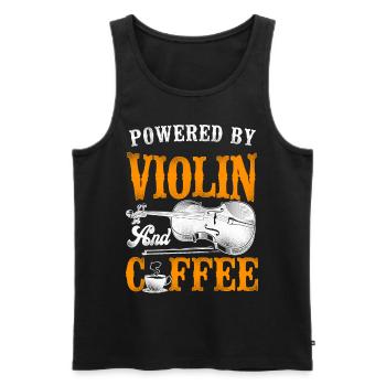 Violon Violoniste Café Vintage - Débardeur bio Premium Homme - noir - Devant - AI Model Male 178 light (178cm)