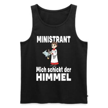 Ministrant Mich schickt der Himmel - Männer Premium Bio Tank Top - Schwarz - Vorne - Michal (187cm)