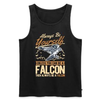 Always be yourself Falcon Falknerei Falke - Men's Premium Organic Tank Top - black - Front - AI Model Male 178 light (178cm)