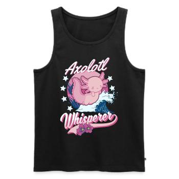 Axolotl Flüsterer Axolotl Whisperer - Männer Premium Bio Tank Top - Schwarz - Vorne - AI Model Male 178 light (178cm)