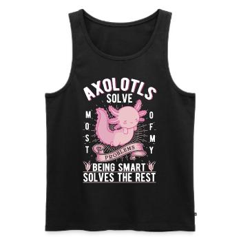 Axolotl Cadeau Amphibien à queue - Débardeur bio Premium Homme - noir - Devant - Michal (187cm)