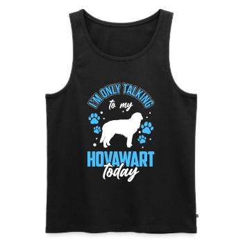 Je ne parle qu’à mon Hovawart aujourd’hui - Débardeur bio Premium Homme - noir - Devant - AI Model Male 178 light (178cm)