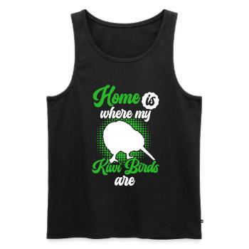 Kiwi Vogel ist mein Zuhause Neuseeland Kiwi Vogel - Männer Premium Bio Tank Top - Schwarz - Vorne - AI Model Male 178 light (178cm)