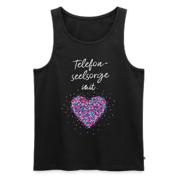 Telefonseelsorge mit Herz Freiwilligen Helferin - Männer Premium Bio Tank Top - Schwarz - Vorne - Michal (187cm)