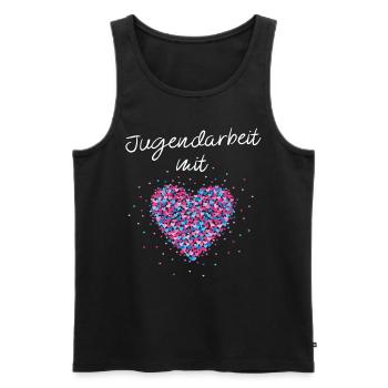 Jugendarbeit mit Herz Jugendgruppe Kirche Gott - Männer Premium Bio Tank Top - Schwarz - Vorne - Michal (187cm)