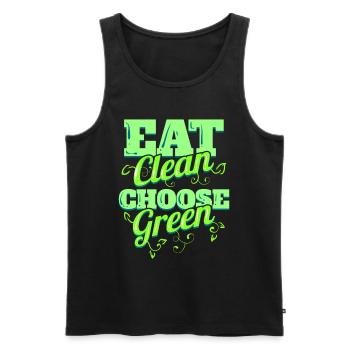 Eat Clean And Choose Green Veggies For Vegetarian - Men's Premium Organic Tank Top - black - Front - Michal (187cm)