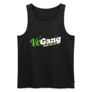 Member Of The VeGang - Vegetarians - Go Vegan - Men's Premium Organic Tank Top - black - Front - Michal (187cm)