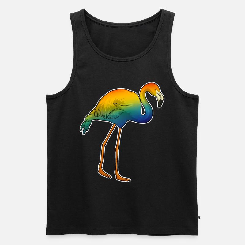 Flamingo Regenbogen - Männer Premium Bio Tank Top - Schwarz