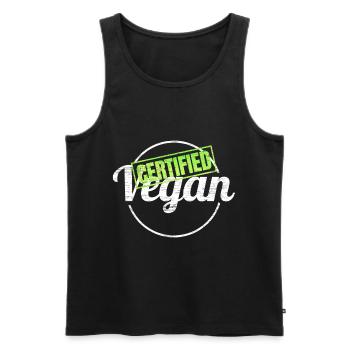Label For Certified Vegan - Männer Premium Bio Tank Top - Schwarz - Vorne - Michal (187cm)