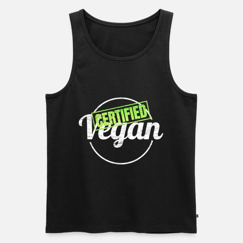 Label For Certified Vegan - Männer Premium Bio Tank Top - Schwarz