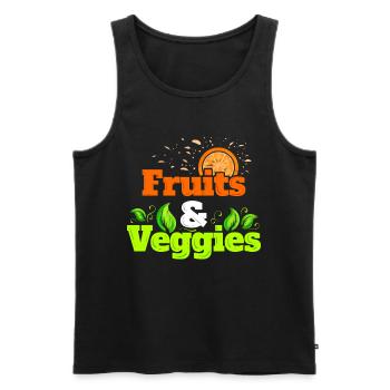 I Love Fruits And Veggies - Vegetarian - Go Vegan - Men's Premium Organic Tank Top - black - Front - Michal (187cm)