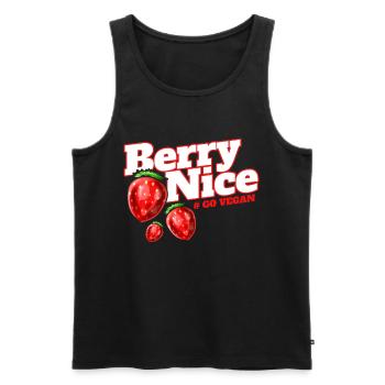 I Am Berry Nice Because I Am A Vegetarian - Go - Men's Premium Organic Tank Top - black - Front - Michal (187cm)