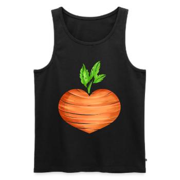 Carrot In Heart Shape - Vegetarian - Go Vegan - Männer Premium Bio Tank Top - Schwarz - Vorne - AI Model Male 178 light (178cm)