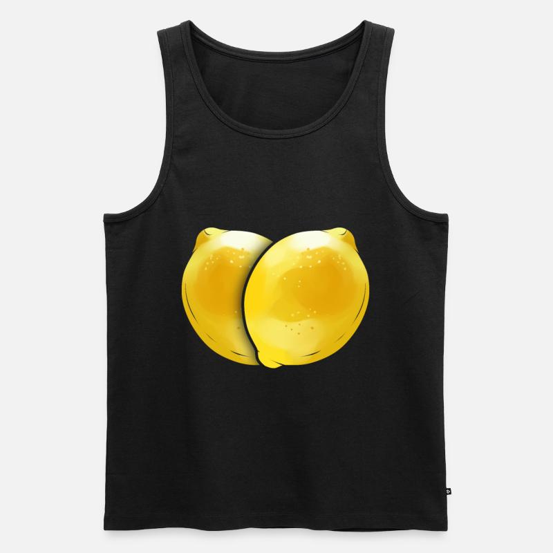 Two Lemons Forming A Heart. Love Veggies - Go - Männer Premium Bio Tank Top - Schwarz