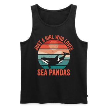 Lustiger Orca-Wal Meer Panda Retro - Männer Premium Bio Tank Top - Schwarz - Vorne - AI Model Male 178 light (178cm)