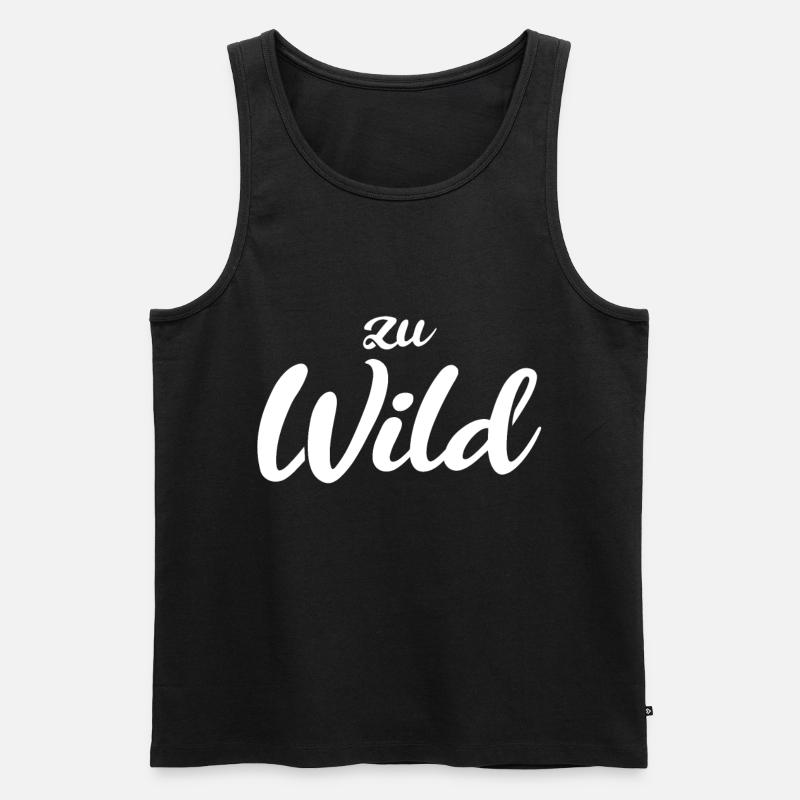 Zu wild - Männer Premium Bio Tank Top - Schwarz