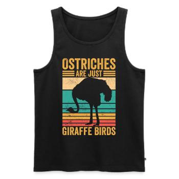Drôles d’autruches ne sont que des girafes oiseaux rétro - Débardeur bio Premium Homme - noir - Devant - Michal (187cm)