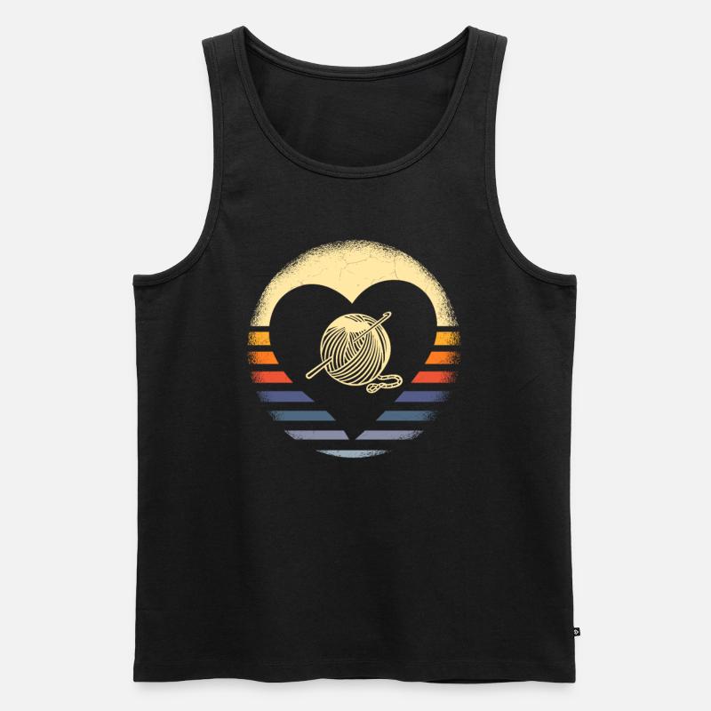 Häkeln - Männer Premium Bio Tank Top - Schwarz