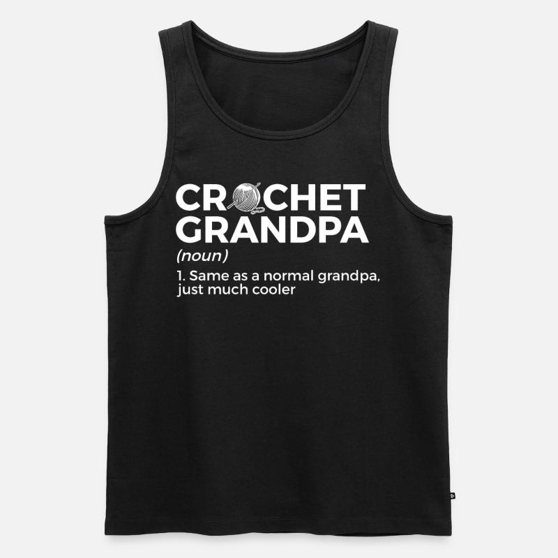 Häkeln - Männer Premium Bio Tank Top - Schwarz