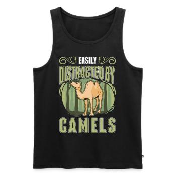 Easily distracted by Camels Big Camel Camel - Men's Premium Organic Tank Top - black - Front - Michal (187cm)