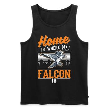 Zuhause ist wo meine Falke ist Turmfalke Falkner - Männer Premium Bio Tank Top - Schwarz - Vorne - Michal (187cm)