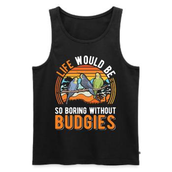 Wellensittich Geschenk Welli Nymphensittich - Männer Premium Bio Tank Top - Schwarz - Vorne - Michal (187cm)