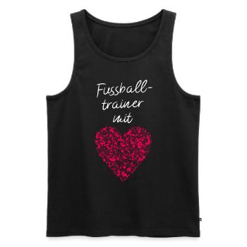 Fußballtrainer mit Herz Fußball Fußballspiele - Männer Premium Bio Tank Top - Schwarz - Vorne - AI Model Male 178 light (178cm)