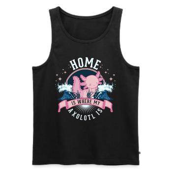 La maison est l’endroit où mon axolotl est la salamandre à queue - Débardeur bio Premium Homme - noir - Devant - Michal (187cm)