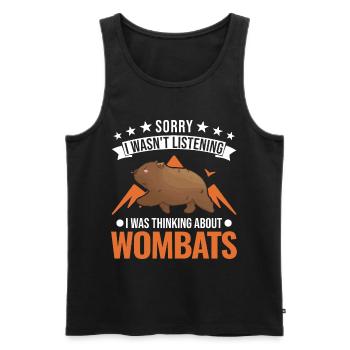 Cadeau Wombat australien - Débardeur bio Premium Homme - noir - Devant - Michal (187cm)