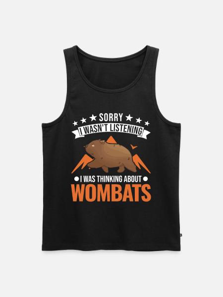 Australischer Wombat Geschenk - Männer Premium Bio Tank Top - Schwarz